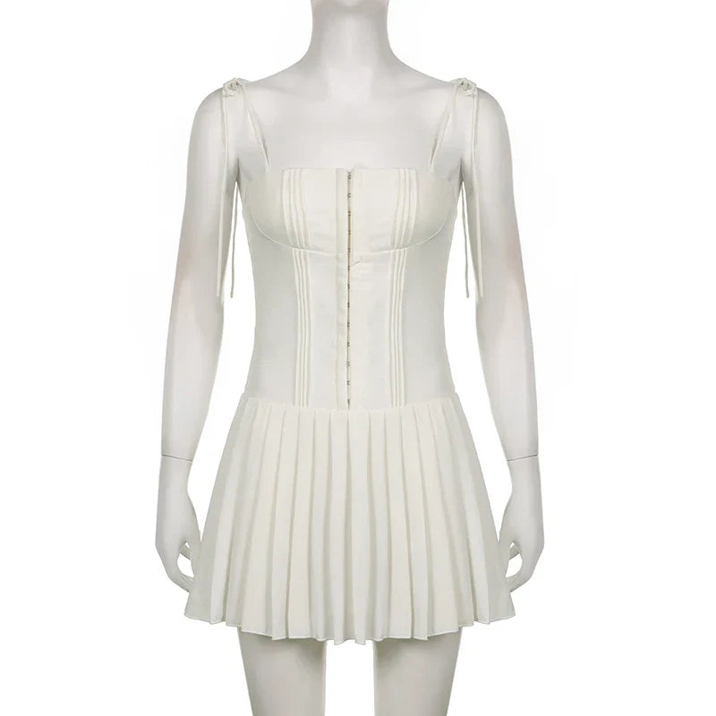 Envy NYC Envy NYC Pleated Sleeveless Corset Mini Dress — detail shot 6
