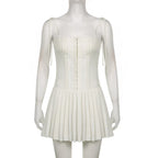 Envy NYC Envy NYC Pleated Sleeveless Corset Mini Dress — detail shot 6
