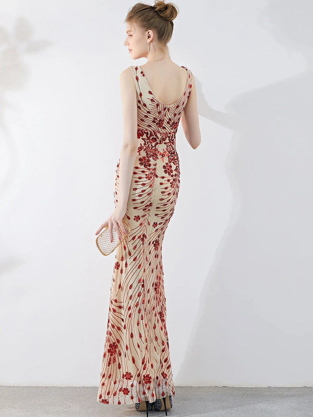 Envy NYC Envy NYC Maxi Sequin Party Dress — construction detail
