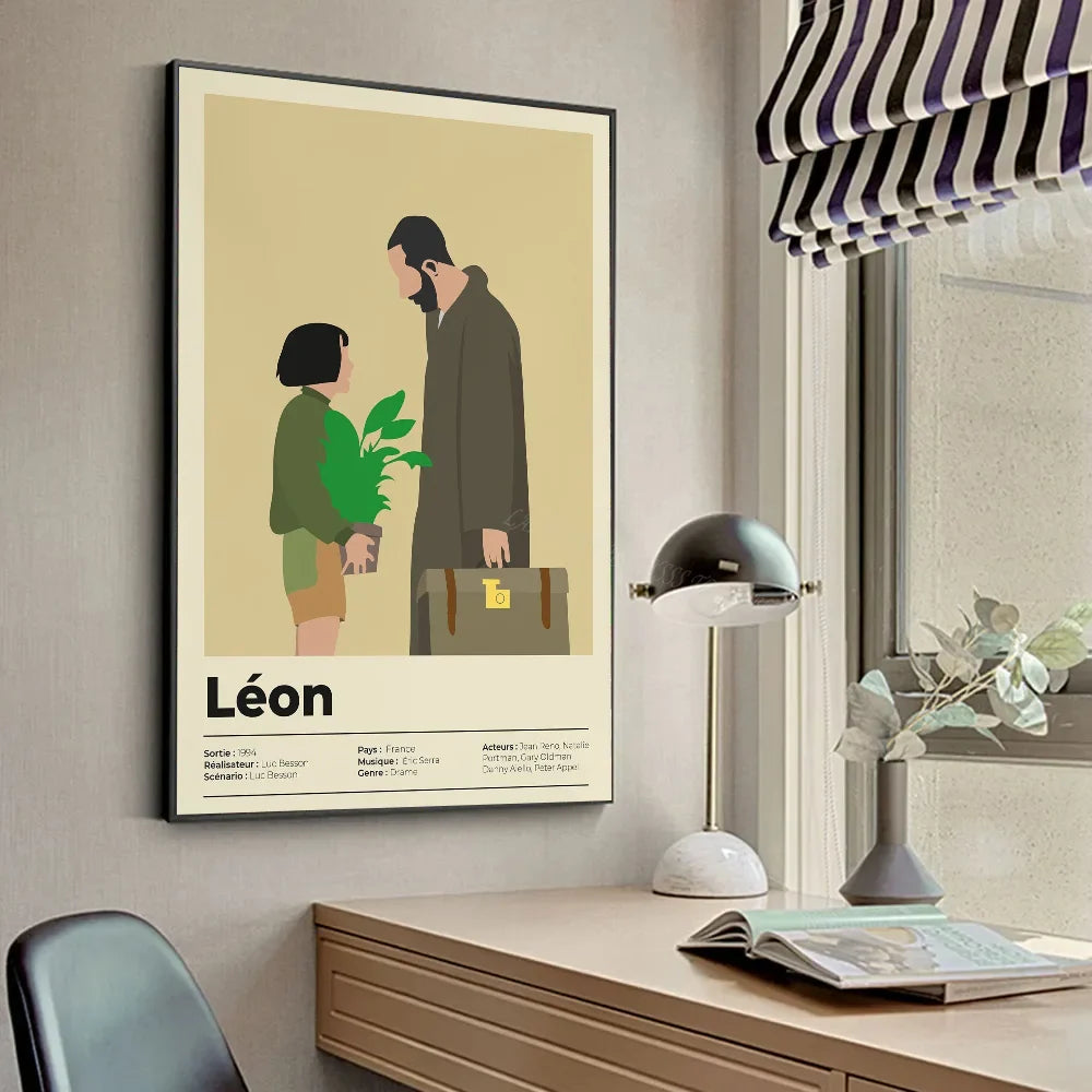 Perfecsy Vintage Retro Minimalist Movie Leon Leon_ The Profession Poster HD Posters Home Room Bar Cafe Decor Art Wall Paintin