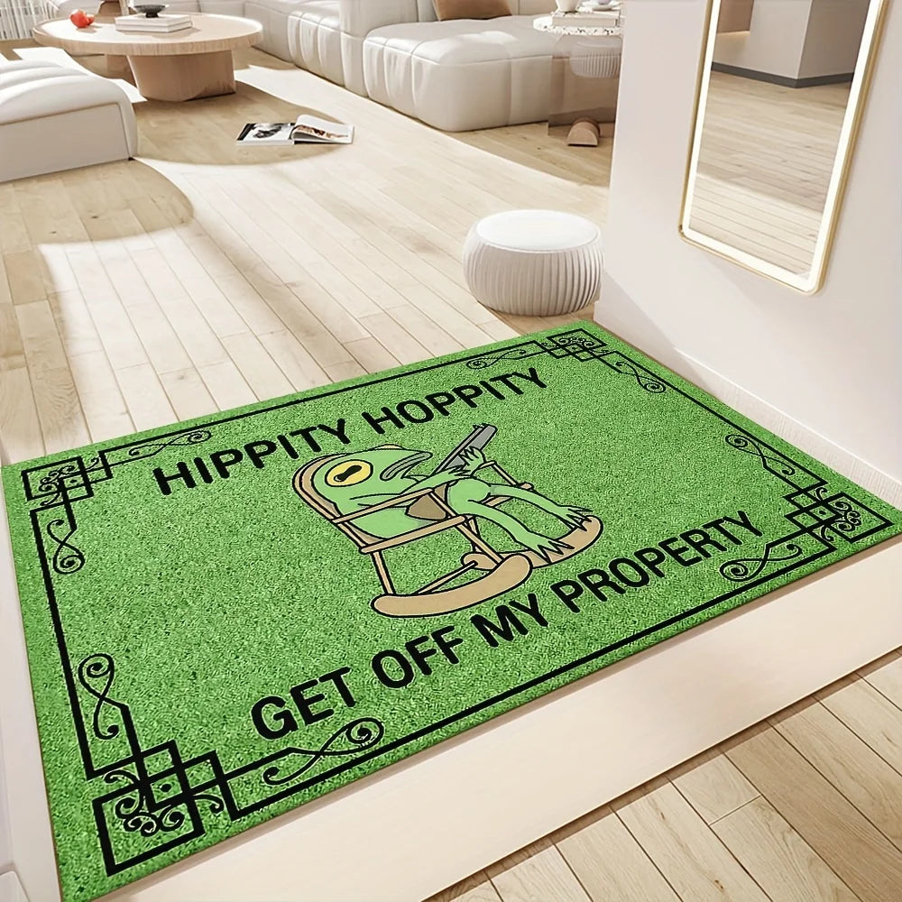 Perfecsy VIKAMA Leisure Frog Carpet Green Doormat Welcome Mat Outdoor Carpet Lightweight Living Room Carpet Rug For Bedroom  