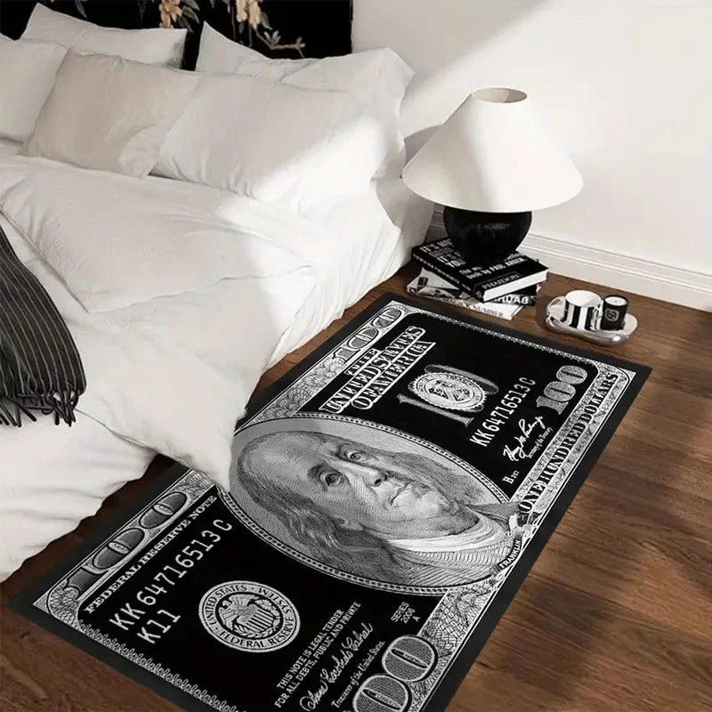 Perfecsy VIKAMA Creative Dollar Striped Rug, Durable and Easy-to-Clean Home Decor, Room and Living Room Decorative Floor Mat 