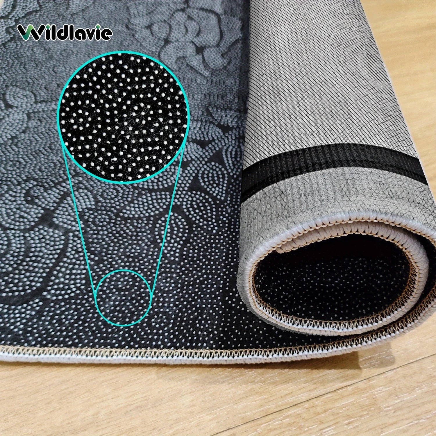 Perfecsy VIKAMA Welcome Mat Gray Outdoor Carpet Black Cat Carpet Crystal Velvet Non-Slip Mat Rug For Bedroom Living Room Carp