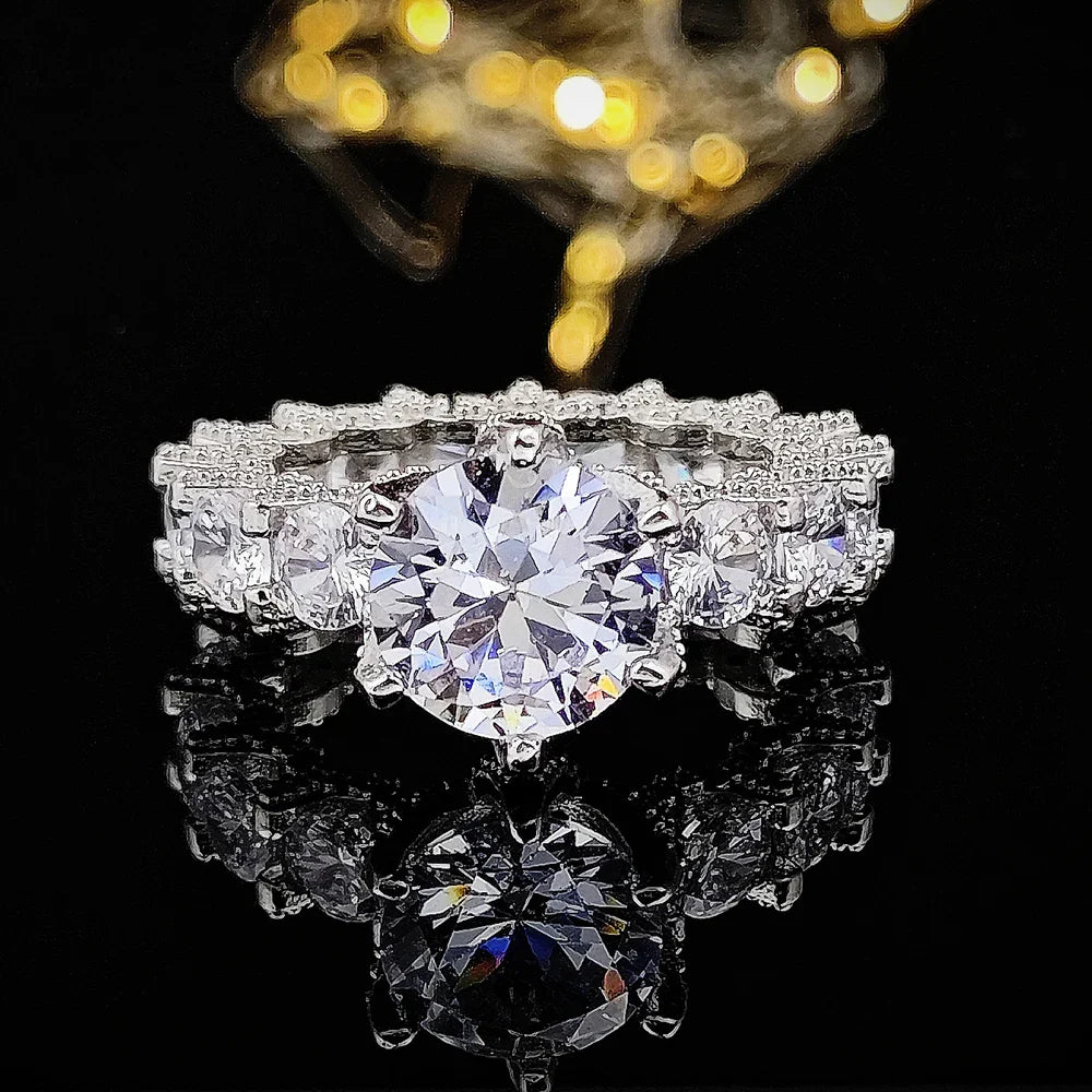 MyClosetAid Silver Designer Ring for Women — back view