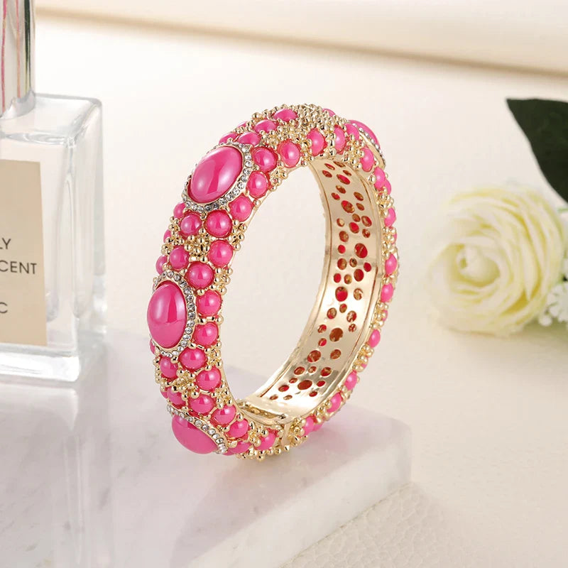 MyClosetAid Gold Plated Rhinestone Resin Bangles — lifestyle context