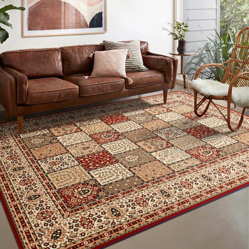 Perfecsy VIKAMA Boho Luxury Carpet Crystal Velvet Bedroom Living Room Mat Home Decor Vintage Exotic Modern Minimalist Large A