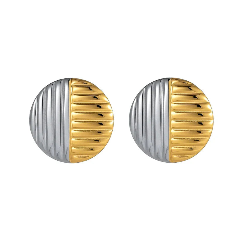 SORI STYLE Hypoallergenic Geometric Stud Earrings for Women — in-use photo