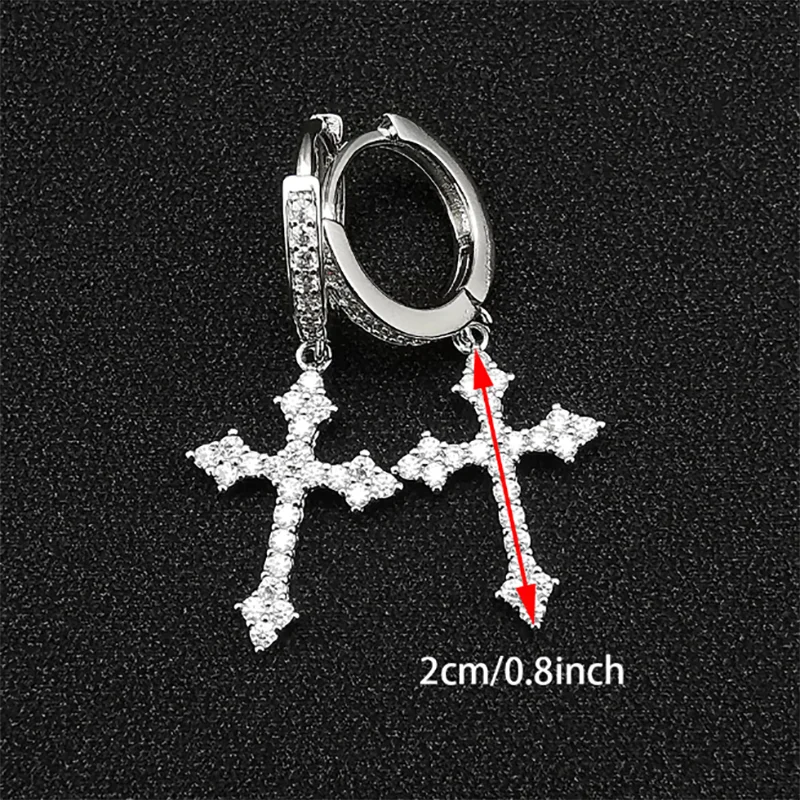 MyClosetAid Gold Silver Cross Earrings — alternative angle