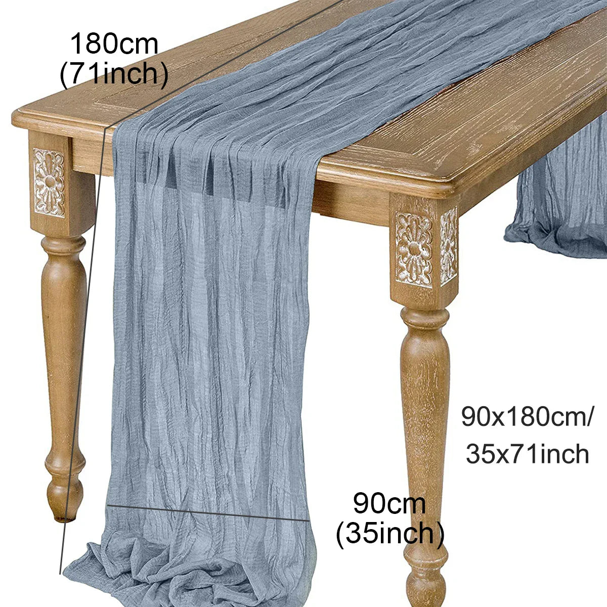 Perfecsy Semi-Sheer Gauze Table Runner Sage Cheesecloth Table Setting Dining Vintage Wedding Party Christmas Banquets Arches 
