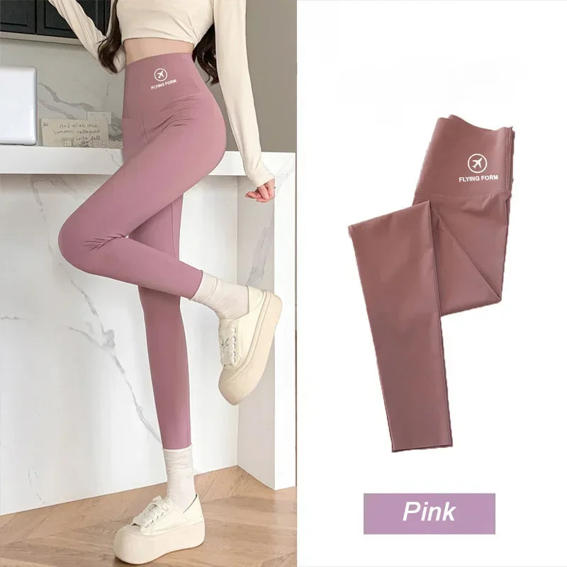 M-XL Shark pants women wear spring  autumn winter thin high-waisted belly lift hip yoga tights small feet black leggings