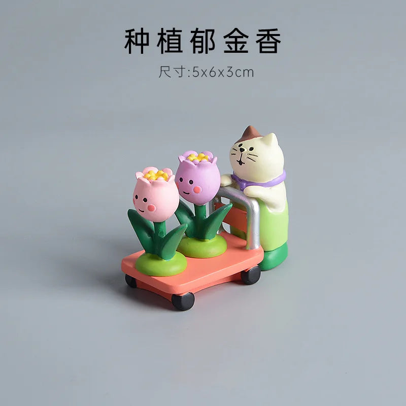 Perfecsy Spring-flowering Scene Decorate Home Decoration Garden Farm Scene Series Bookshelf Decoration Set Children's Toy Dol