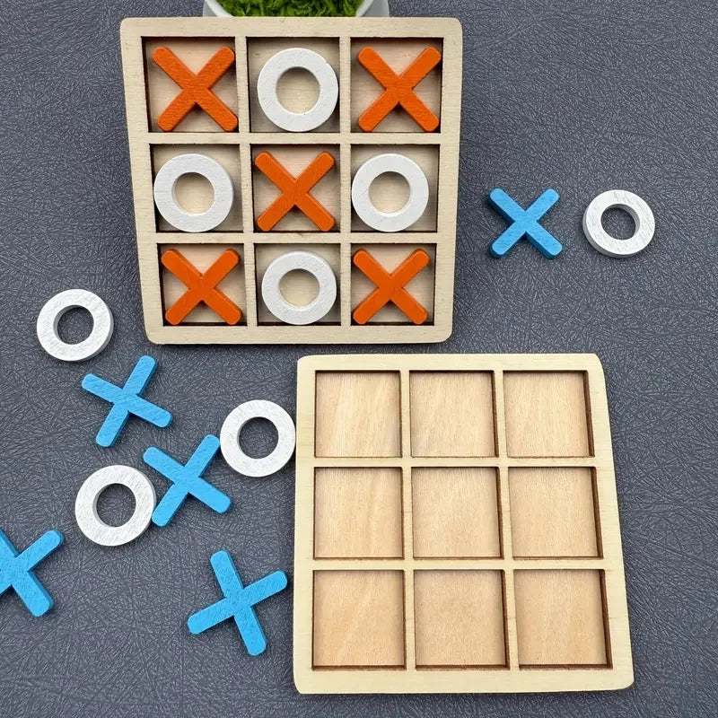 Perfecsy Wooden Tic Tac Toe Puzzle Game for Two Players Interactive Logic & Strategy Board Game Family Party Birthday Boys & 