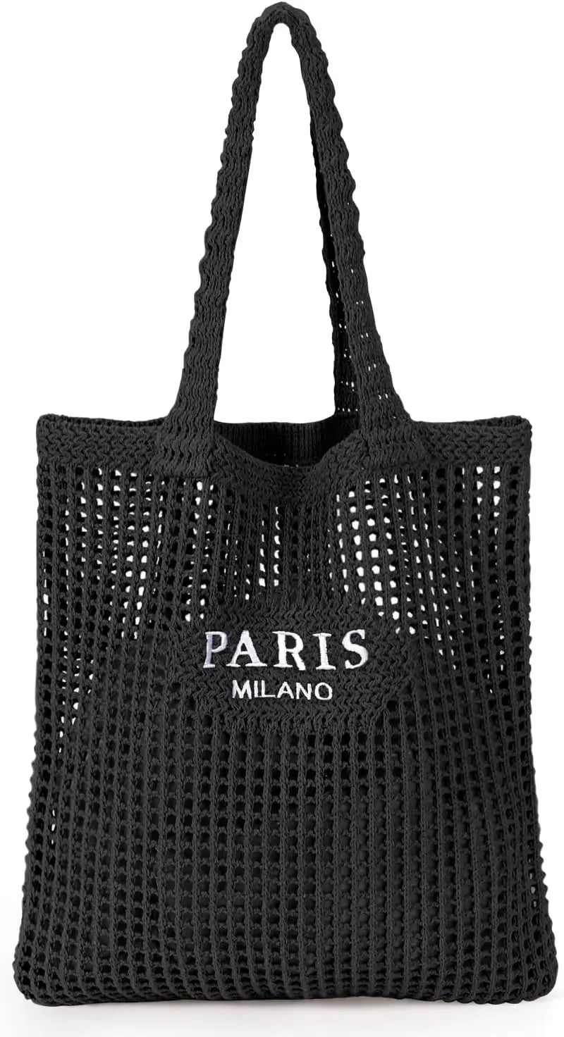 Crochet Tote Bag Women Mesh Beach Knit Summer Aesthetic Boho