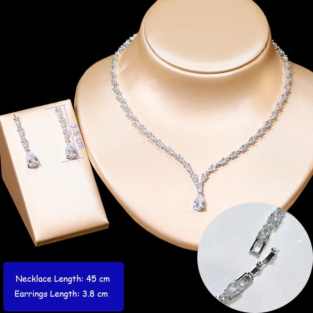 Envy NYC Dazzling Cubic Zirconia Water Drop Earrings 2 Piece Set — detail shot 6