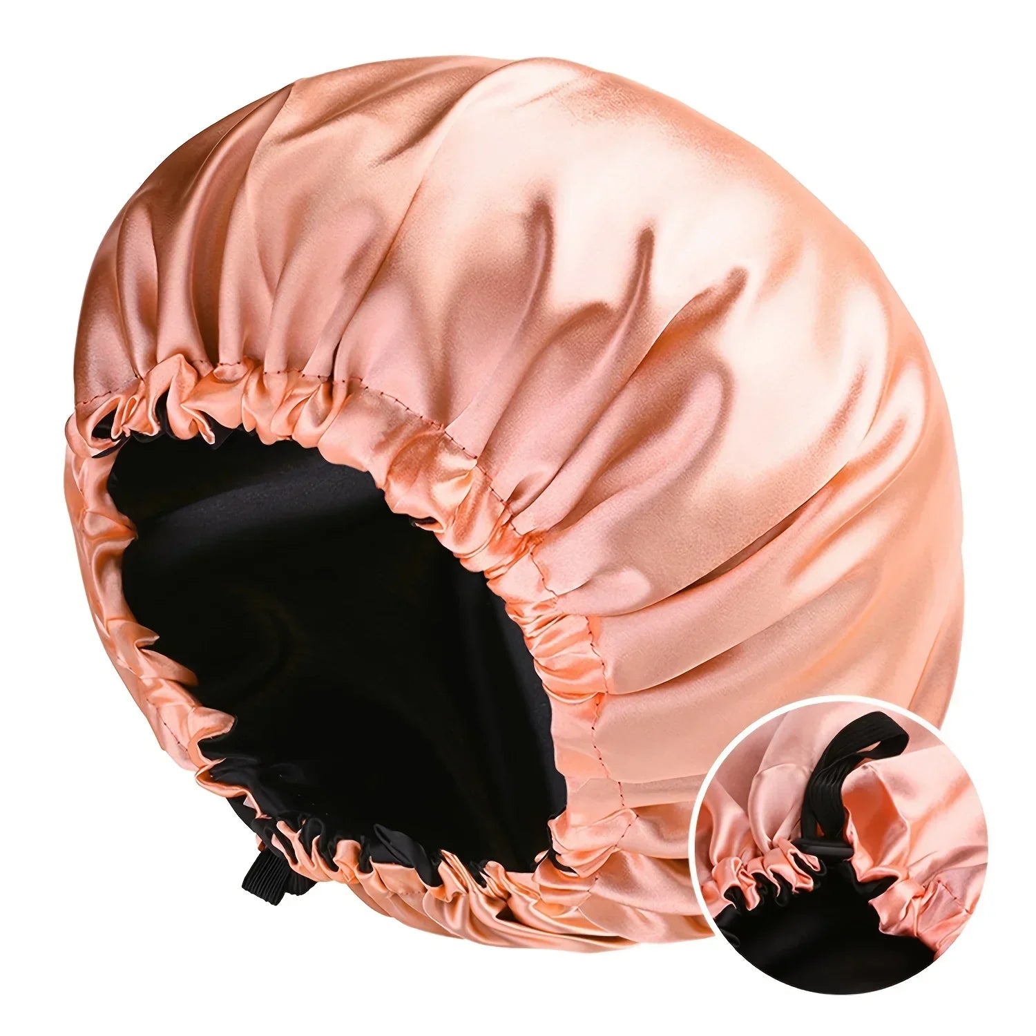 Perfecsy Women's Fashion Bonnet Soft Silk Smooth Double Layered Button Adjustable Hair Hat for Daily Home Comfortable Sleep H