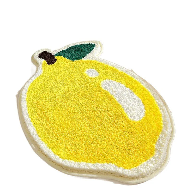 Perfecsy VIKAMA Little Fresh Fruit Special Imitation Cashmere Carpet Warm Machine Washable Bathroom Door Carpet Porch Mat Hom