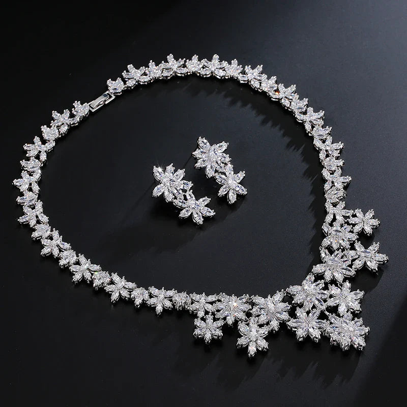 Envy NYC ZAKOL Brand Gorgeous Shiny Full Zirconia Earring Necklaces Jewelry Set Luxury… — detail shot 9