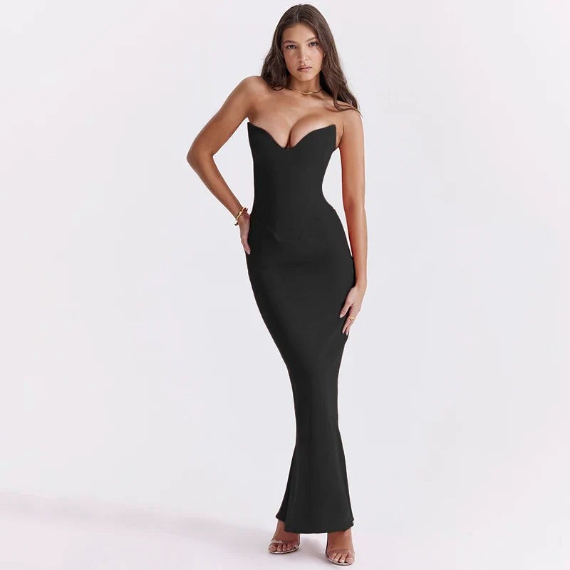 Envy NYC Envy NYC Pristine Corset Maxi Dress — main product shot