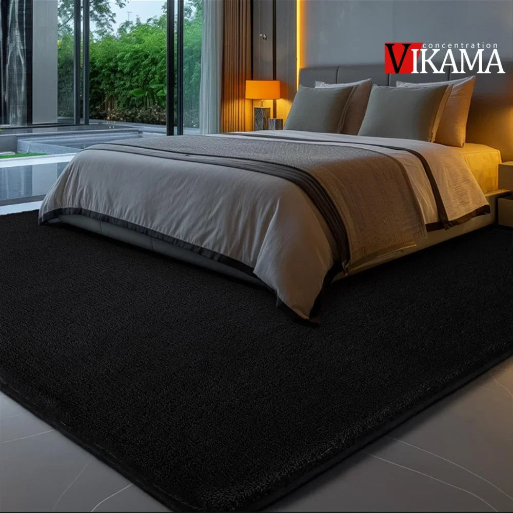 Perfecsy VIKAMA Minimalist Solid Color Shaggy Rug Fluffy and Soft Living Room Sofa Coffee Table Rug Nursery Floor Mat Home De