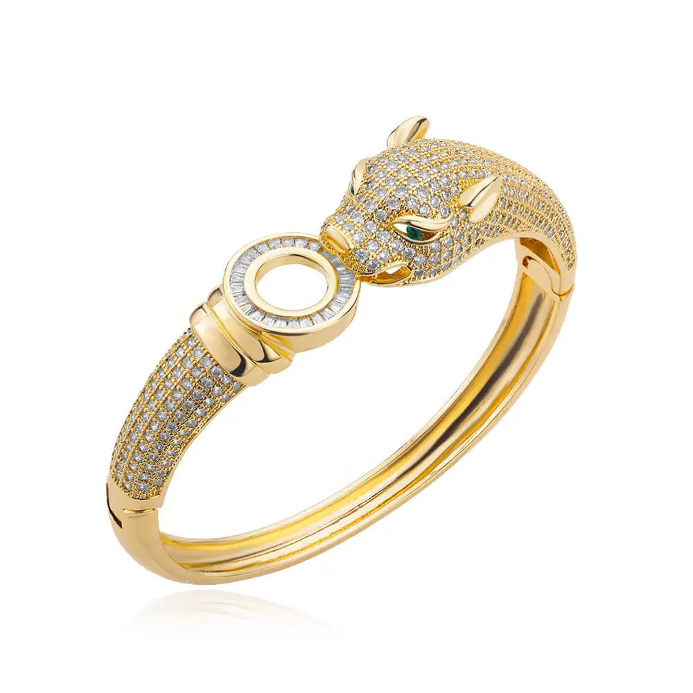Envy NYC Envy NYC Cubic Zirconia Leopard Bangle Bracelet — detail shot 7