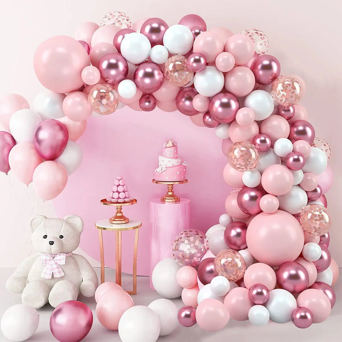 Perfecsy Pink Macaron Balloons Garland Arch Kit Birthday Party Decor Kids Wedding Birthday Party Supplies Baby Shower Decor L