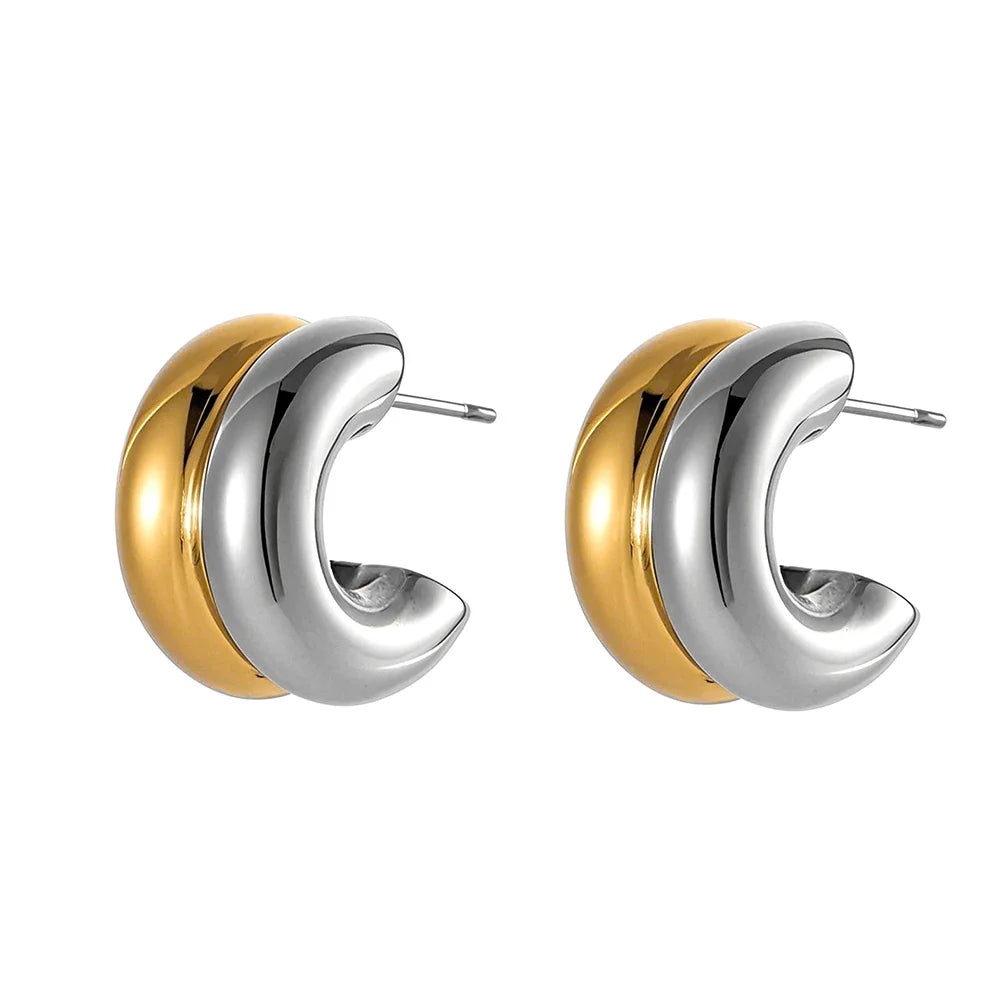 SORI STYLE Hypoallergenic Geometric Stud Earrings for Women — lifestyle context