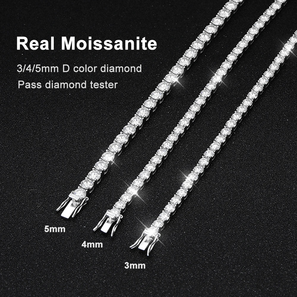 SORI STYLE S925 Sterling Silver Moissanite Tennis Bracelet — detail close-up
