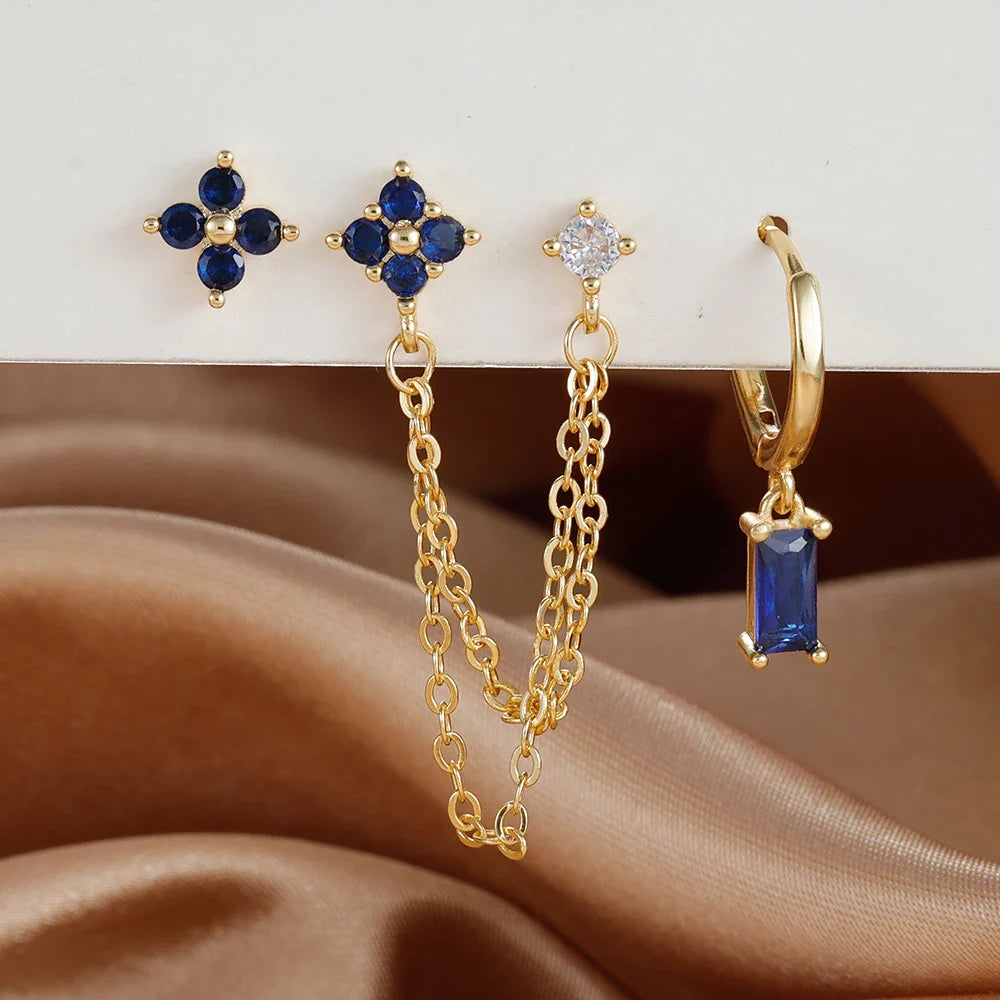 SORI STYLE Zodiac Birthstone Earrings Set for Everyday Celestial Style — product on model