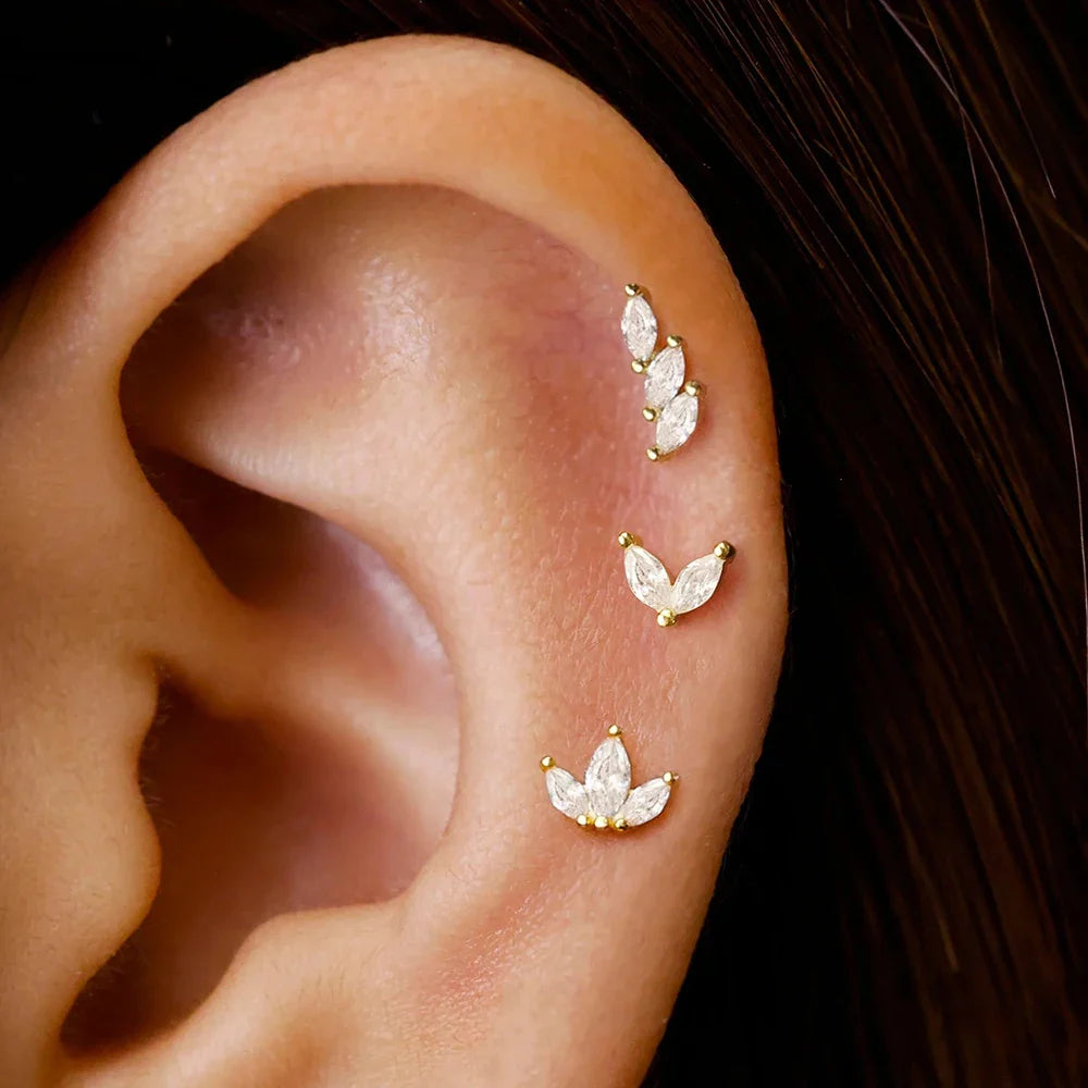 SORI STYLE 3PCS Crown Stud Earring Set for Women — main product shot