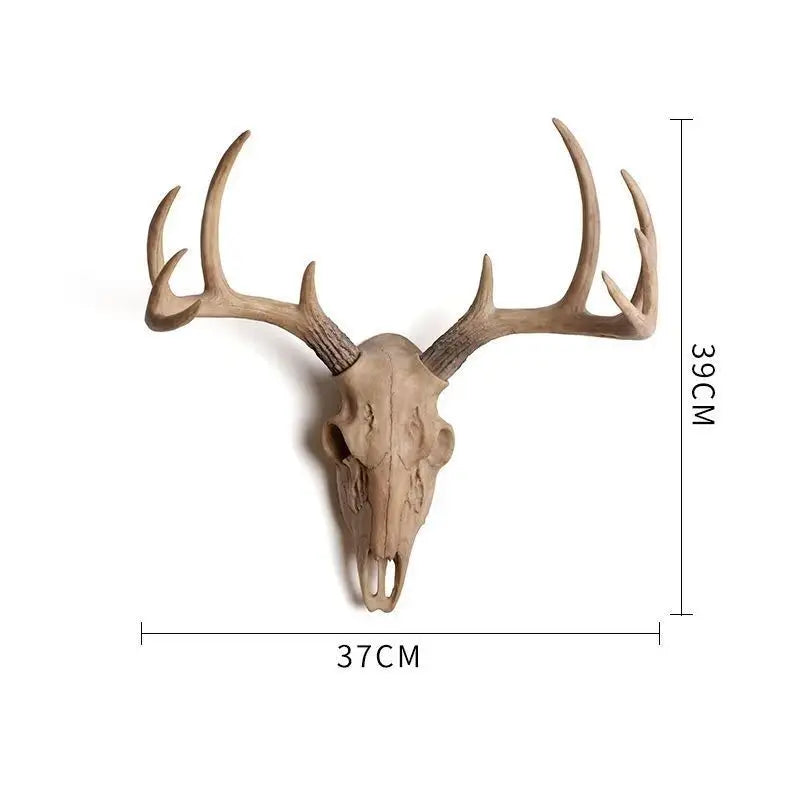 Perfecsy Vintage Deer Head Wall Mount Resin Antler Plaque Farmhouse Lodge Cabin Decor Rustic Home Office Mantel Art Unique Ha
