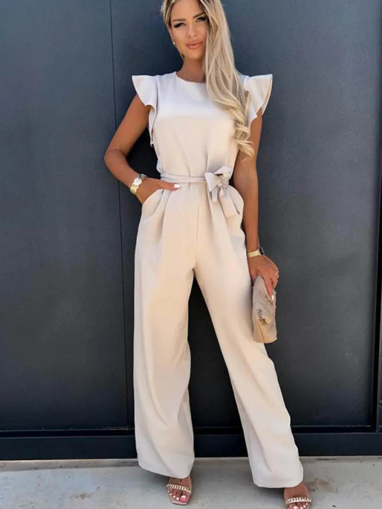 Envy NYC Envy NYC Summer Vintage Short Sleeve Wide Leg Jumpsuit — detail shot 8