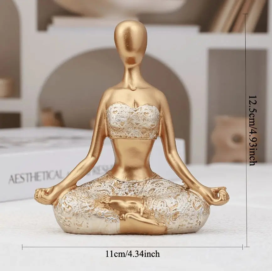 Perfecsy Yoga girl ornaments, tv stand decorations, body art figurines, meditation yoga ornaments, office decorations, lifeli
