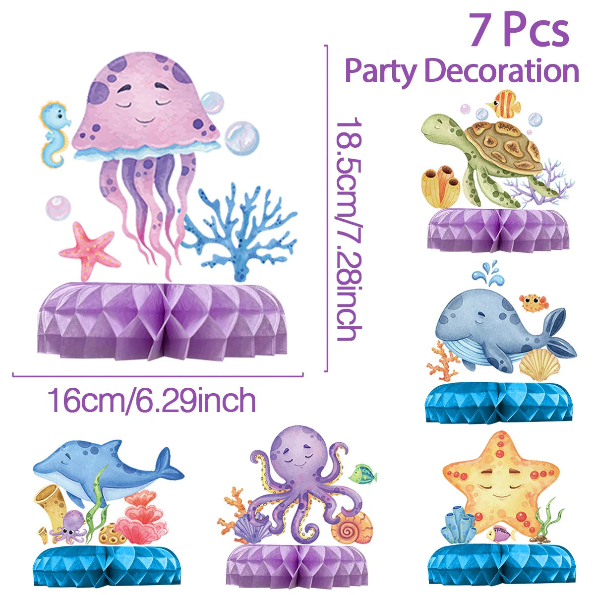 Perfecsy Under The Sea Summer Ocean Theme Birthday Party Decor Kids Boy Background Cute Dolphin Starfish Decoration Event Ban
