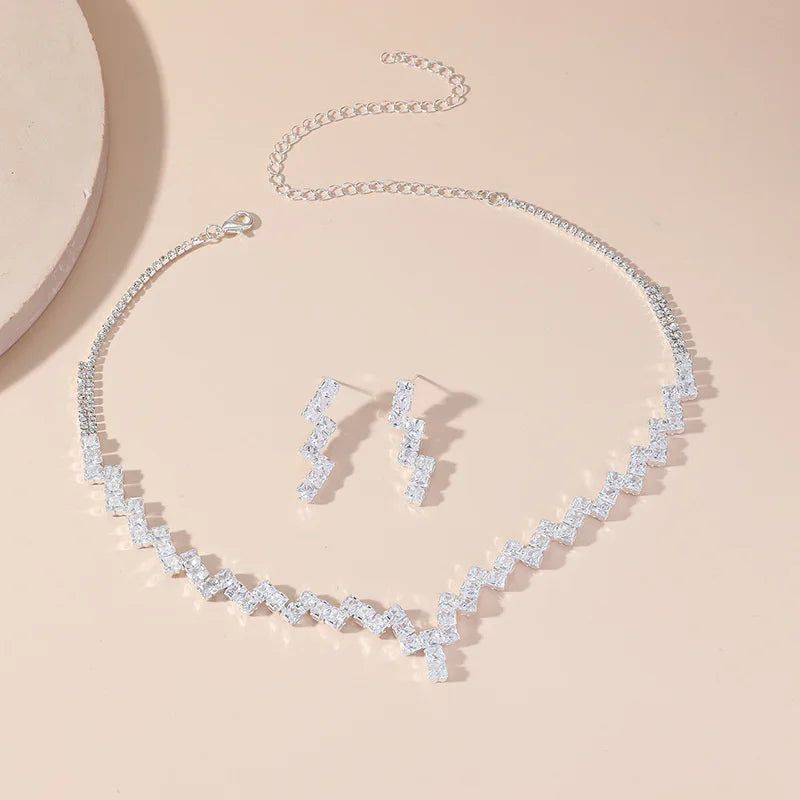 Envy NYC Precious Luxury Crystal Earrings & Necklace Jewelry Set — detail shot 7