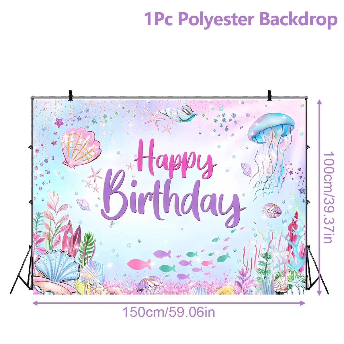 Perfecsy Under The Sea Summer Ocean Theme Birthday Party Decor Kids Boy Background Cute Dolphin Starfish Decoration Event Ban