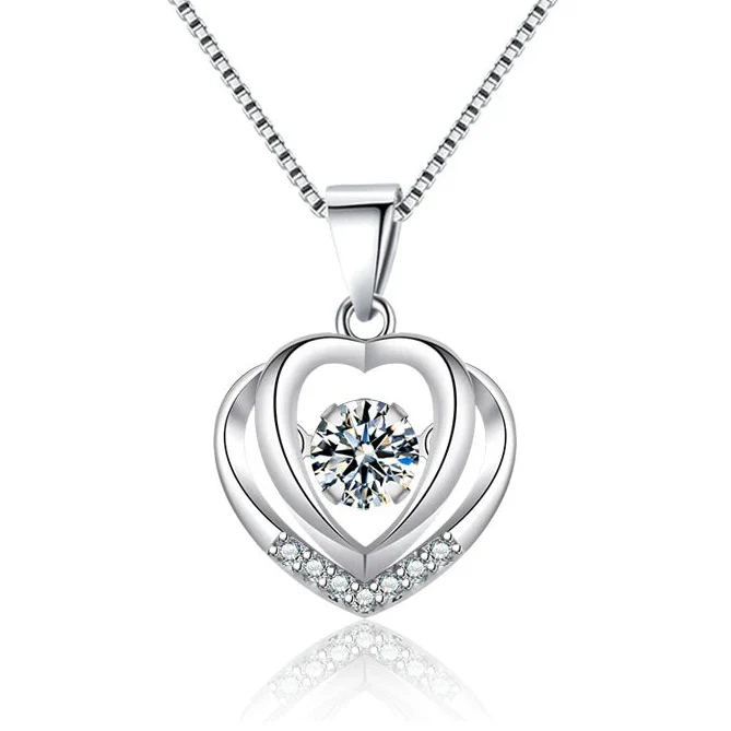 SORI STYLE 925 Sterling Silver Heart Pendant Necklace for Women — main product shot