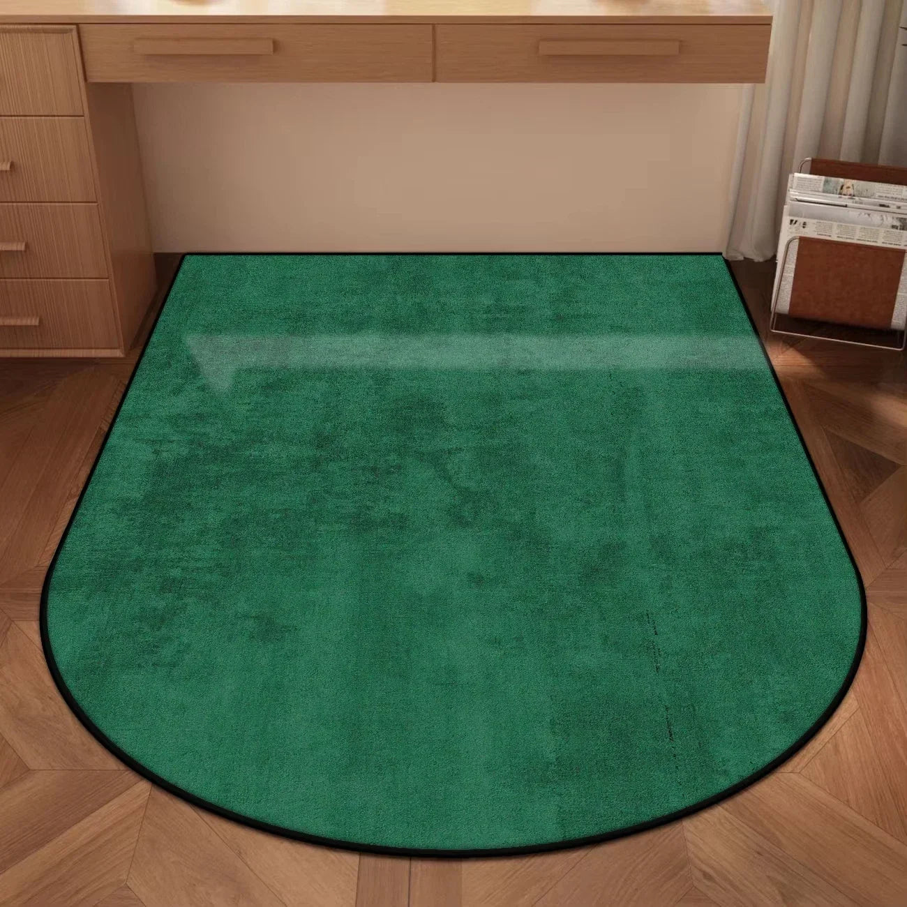 Perfecsy VIKAMA Solid-Color Arched Carpet Study Desk And Chair Floor Mat Office, Study Swivel Chair Floor Protection Pad Home