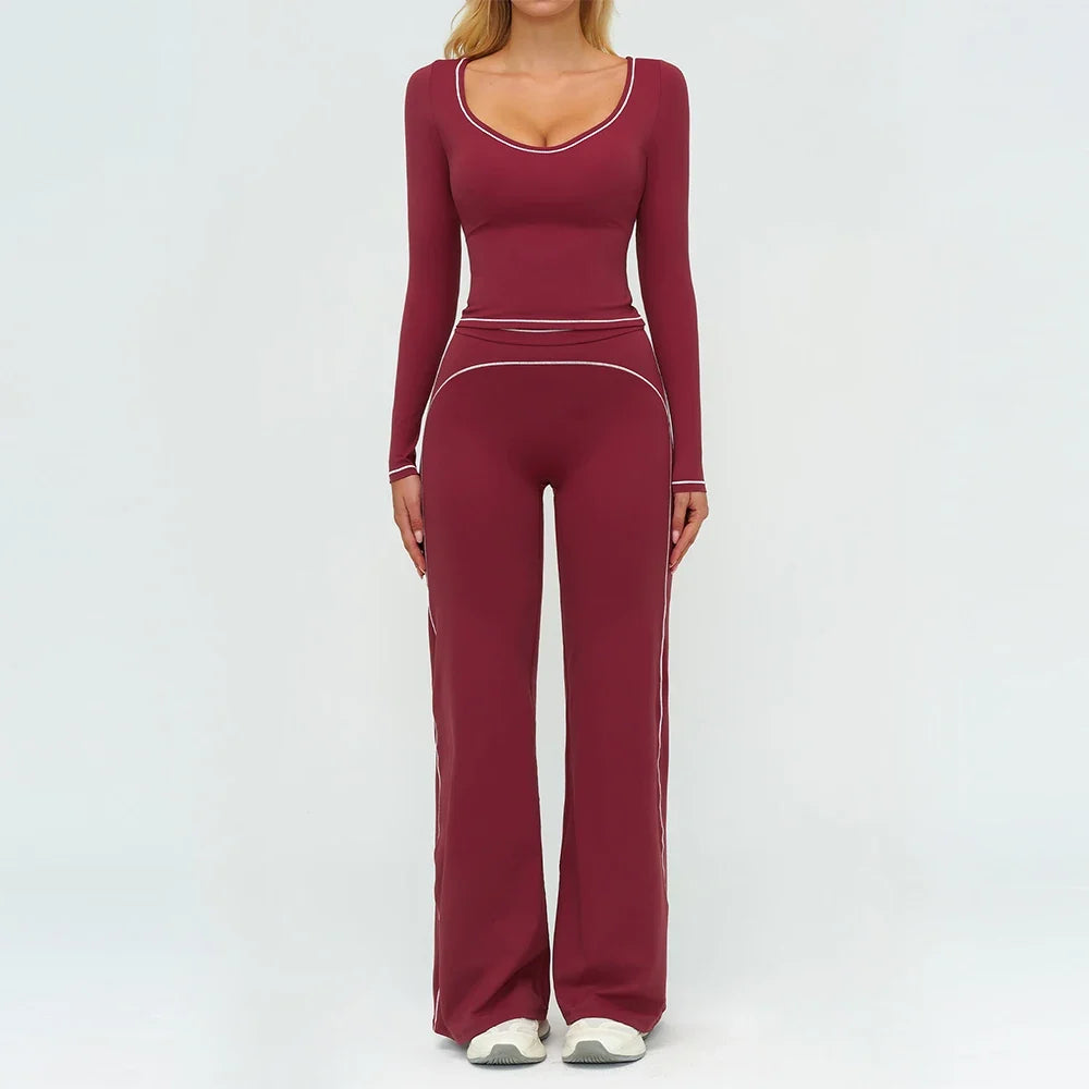 Women's Yoga Set 2 Piece Tracksuit Long Sleeve Sportswear