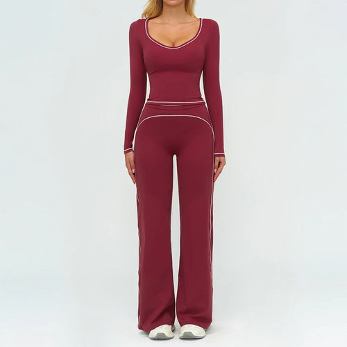 Women's Yoga Set 2 Piece Tracksuit Long Sleeve Sportswear