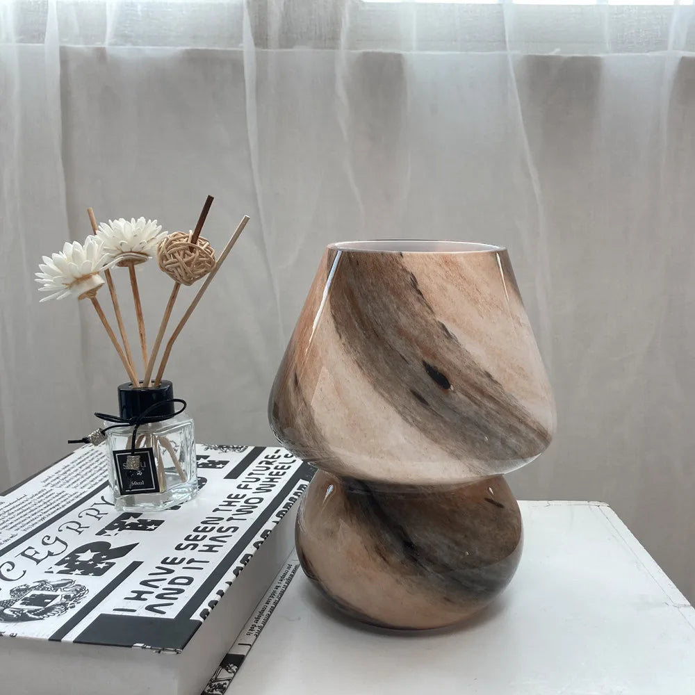Ins Medieval Style Handmade Glass Mushroom Table Lamp Planet Bedroom Creative Bedside Earth Moon Mars Night Lamp Drop Shipping