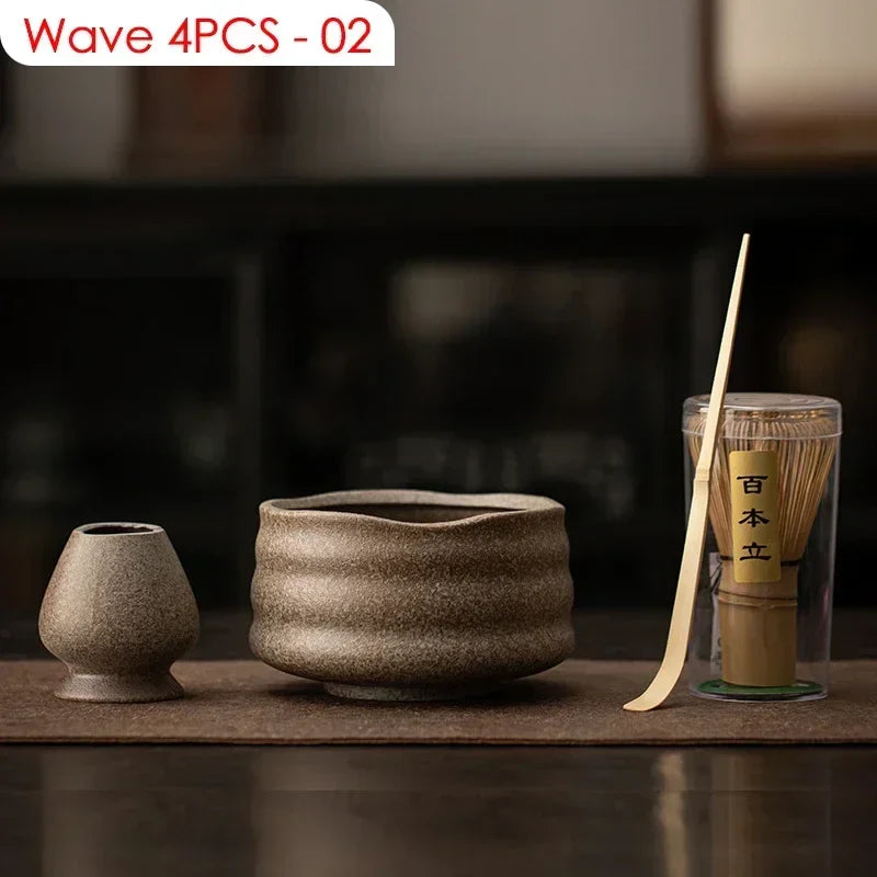 4PCS Japanese Matcha DIY Tea-Making Tools Bamboo Matcha Whisk Scoop Bowl Tea Whisk Brush Suits Ceremony Accessories