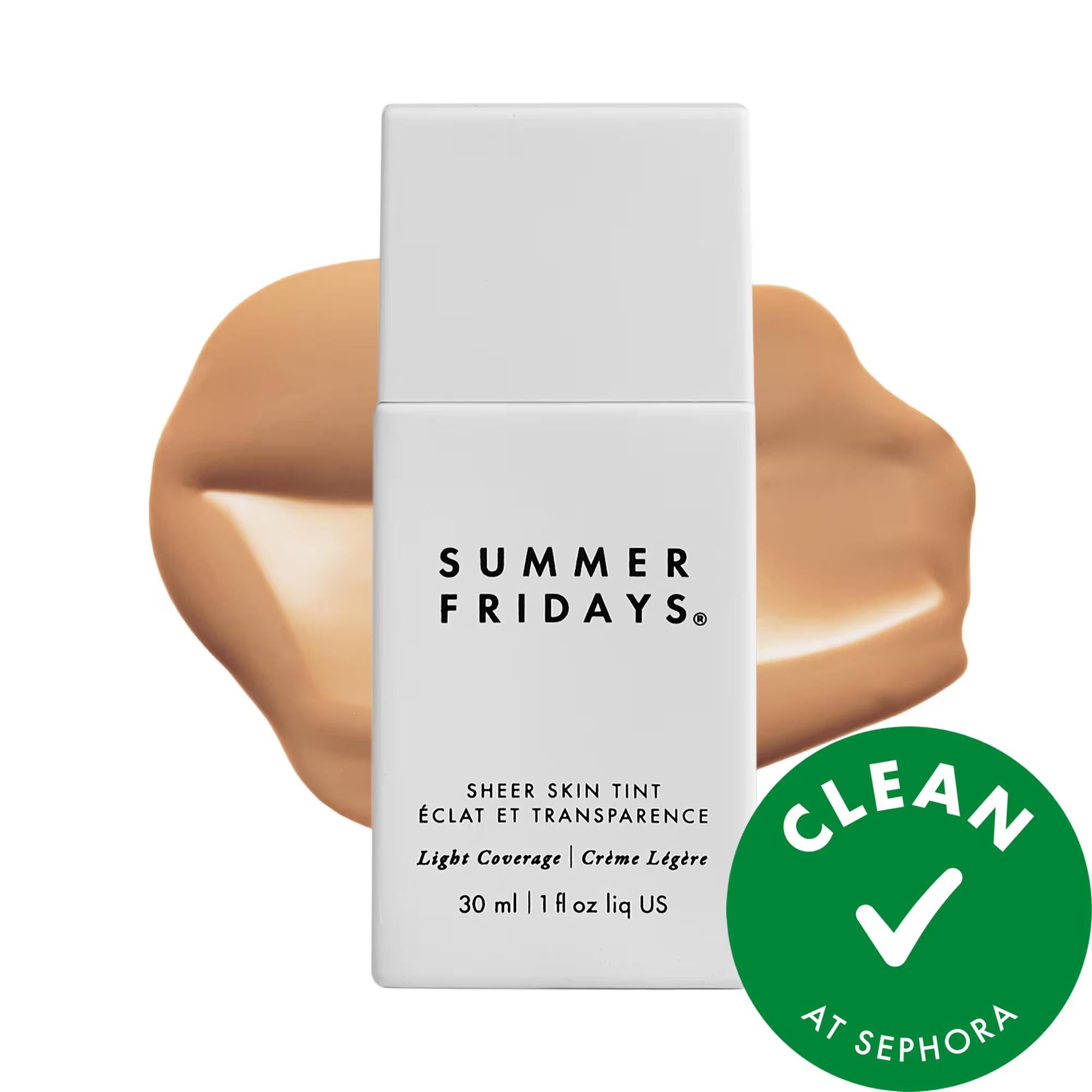 Sheer Skin Tint: Hydrating, Light Coverage Foundation with Hyaluronic Acid, Squalane & Tiger Grass - Vegan & Cruelty-Free