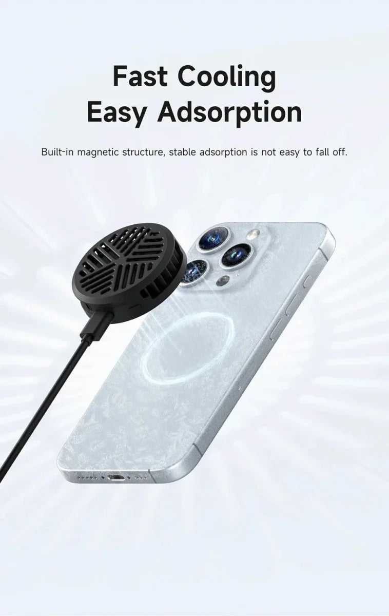 Hagibis Magnetic Cell Phone Cooler Universal Cooling Fan Mobile Phone Radiator for iPhone 16 Pro Black Shark Gaming Live Stream