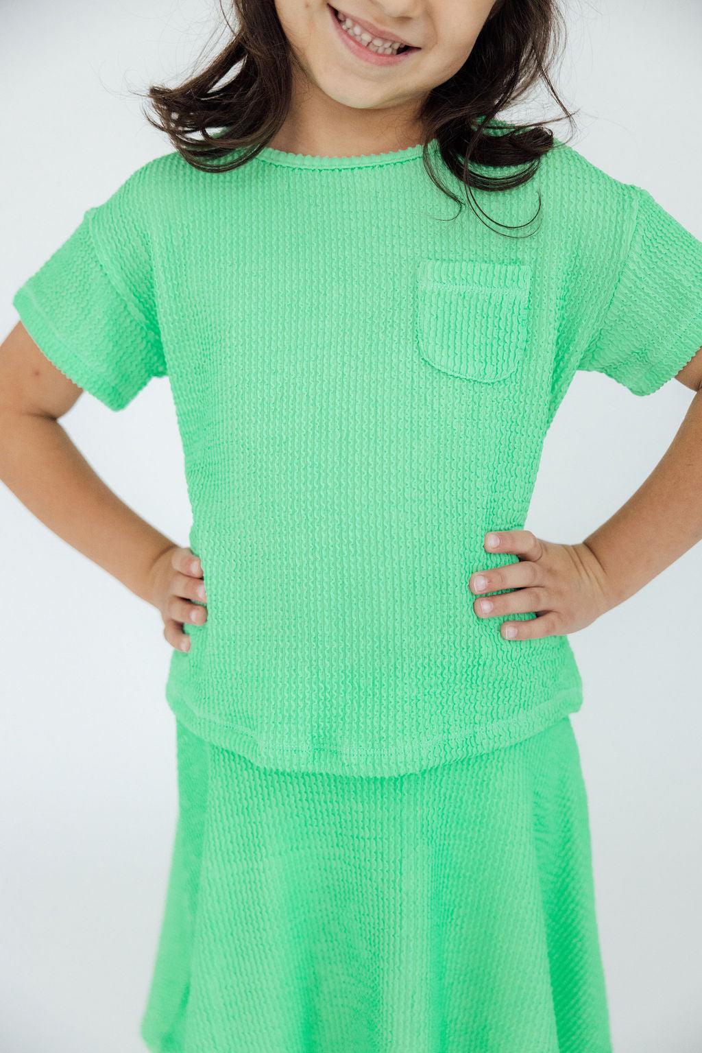 Mila & Rose ® Seafoam Green Scrunchy Pocket Tee — main product shot