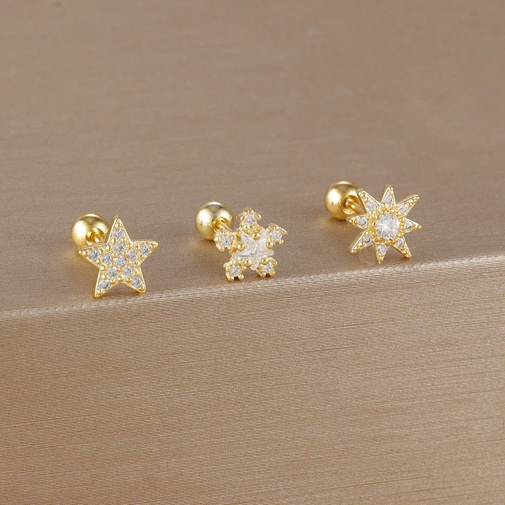 SORI STYLE 3PCS Crown Stud Earring Set for Women — packaging