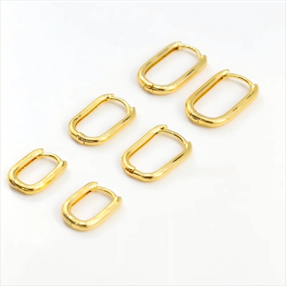 SORI STYLE Minimalist Huggie Square Hoop Earrings — fabric or material detail
