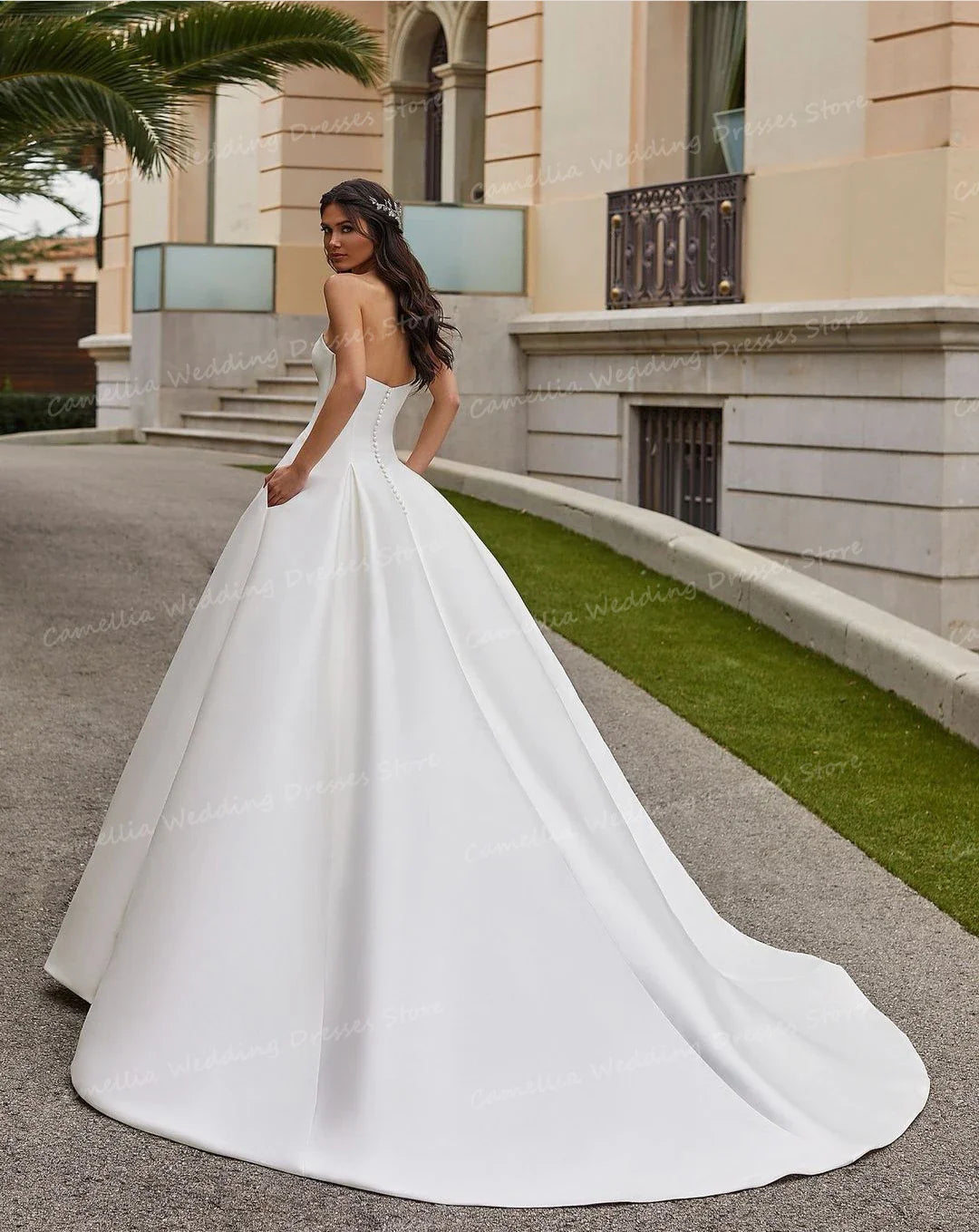 Envy NYC Envy NYC Elizabeth Satin Wedding Dress — main product shot