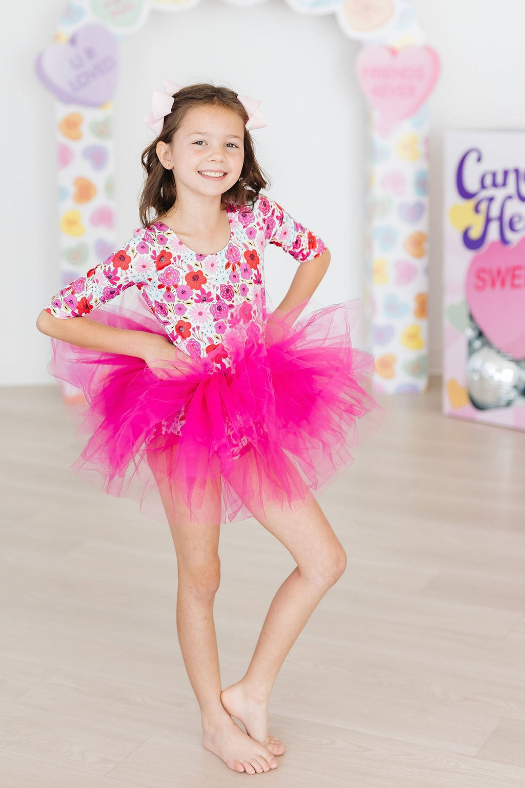 Mila & Rose ® SALE Secret Garden 3/4 Sleeve Tutu Leotard — side view