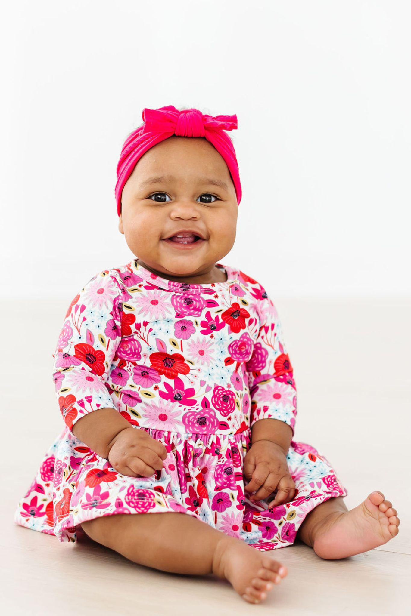 Mila & Rose ® Secret Garden 3/4 Sleeve Twirl Bodysuit — detail close-up
