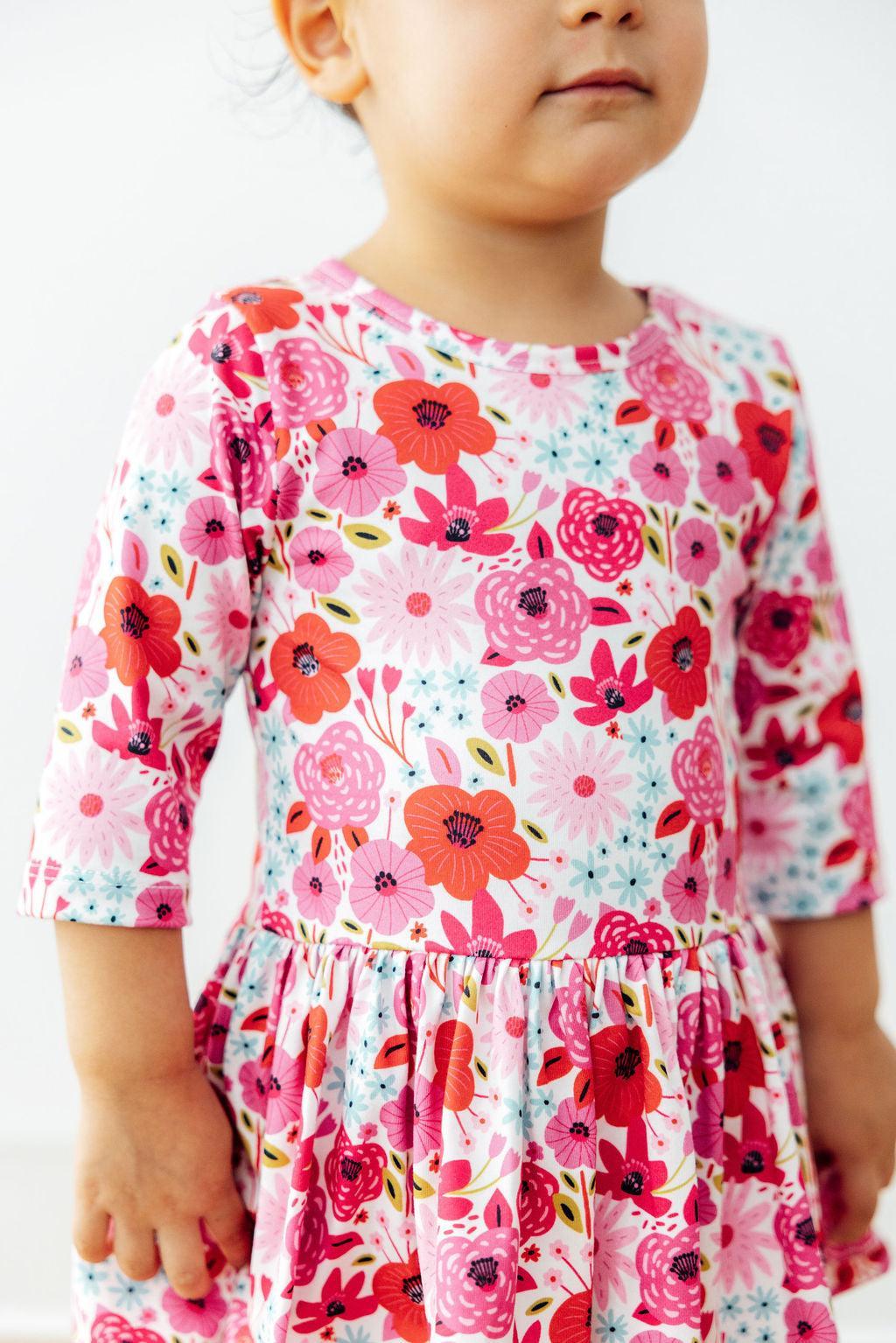 Mila & Rose ® Secret Garden 3/4 Sleeve Twirl Bodysuit — alternative angle